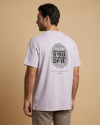 Aurulu Imprint Oversized Men’s T-shirt made of print material, featuring a relaxed fit with a bold graphic design.