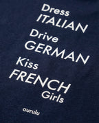 Men's oversized Italian print T-shirt by Aurulu featuring bold graphic design and comfortable casual fit.