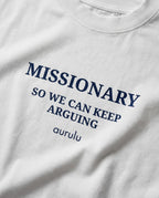 Oversized women's Missionary Argument T-shirt by aurulu featuring a printed design on soft fabric.
