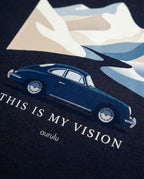 Men's oversized Vision print t-shirt by aurulu, featuring bold graphic design on soft fabric.