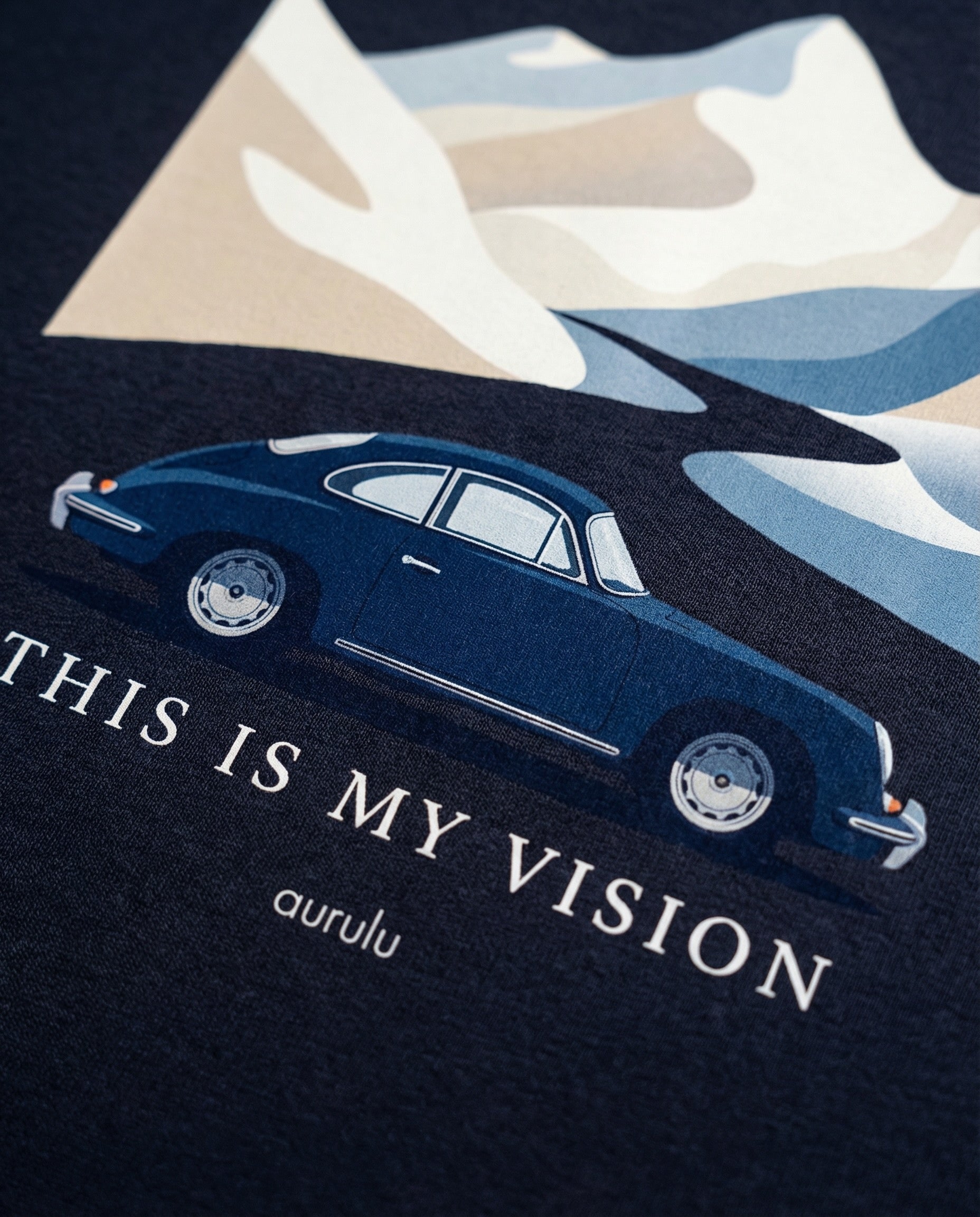 Men's oversized Vision print t-shirt by aurulu, featuring bold graphic design on soft fabric.