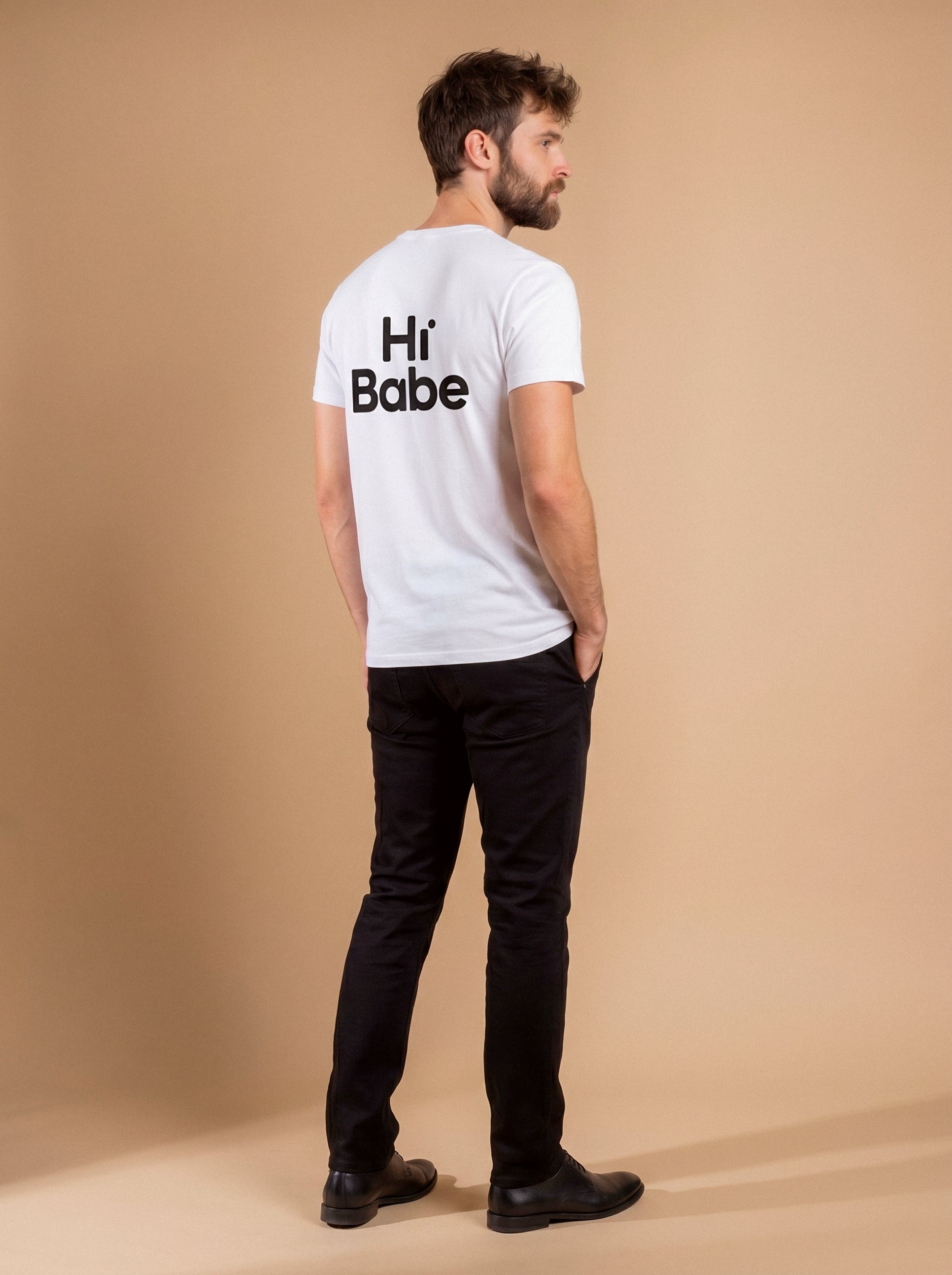 Hi Babe organic cotton t-shirt by aurulu with a printed design, showcasing soft, sustainable fabric and casual fit.