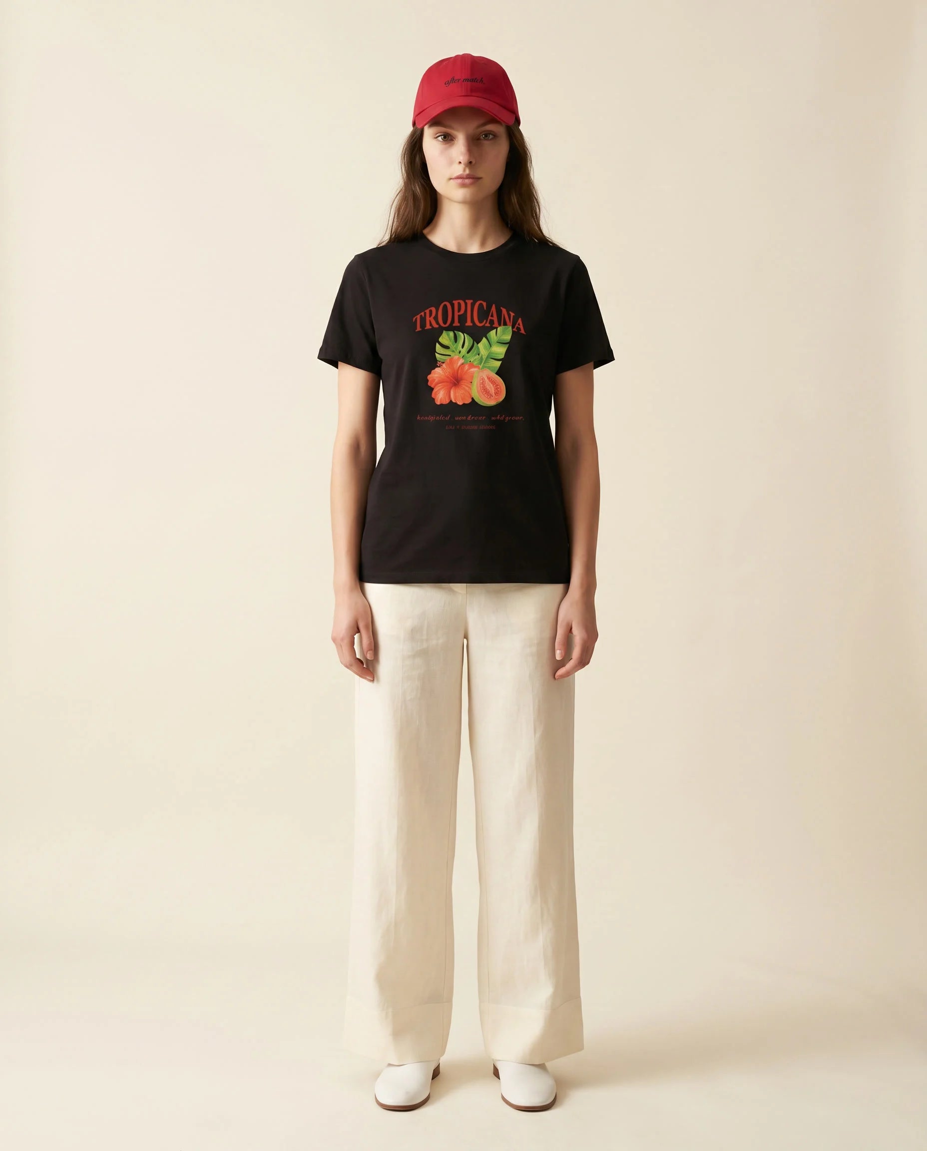 Aurulu after match cotton drill cap with print material, showcasing a stylish and comfortable headwear design.