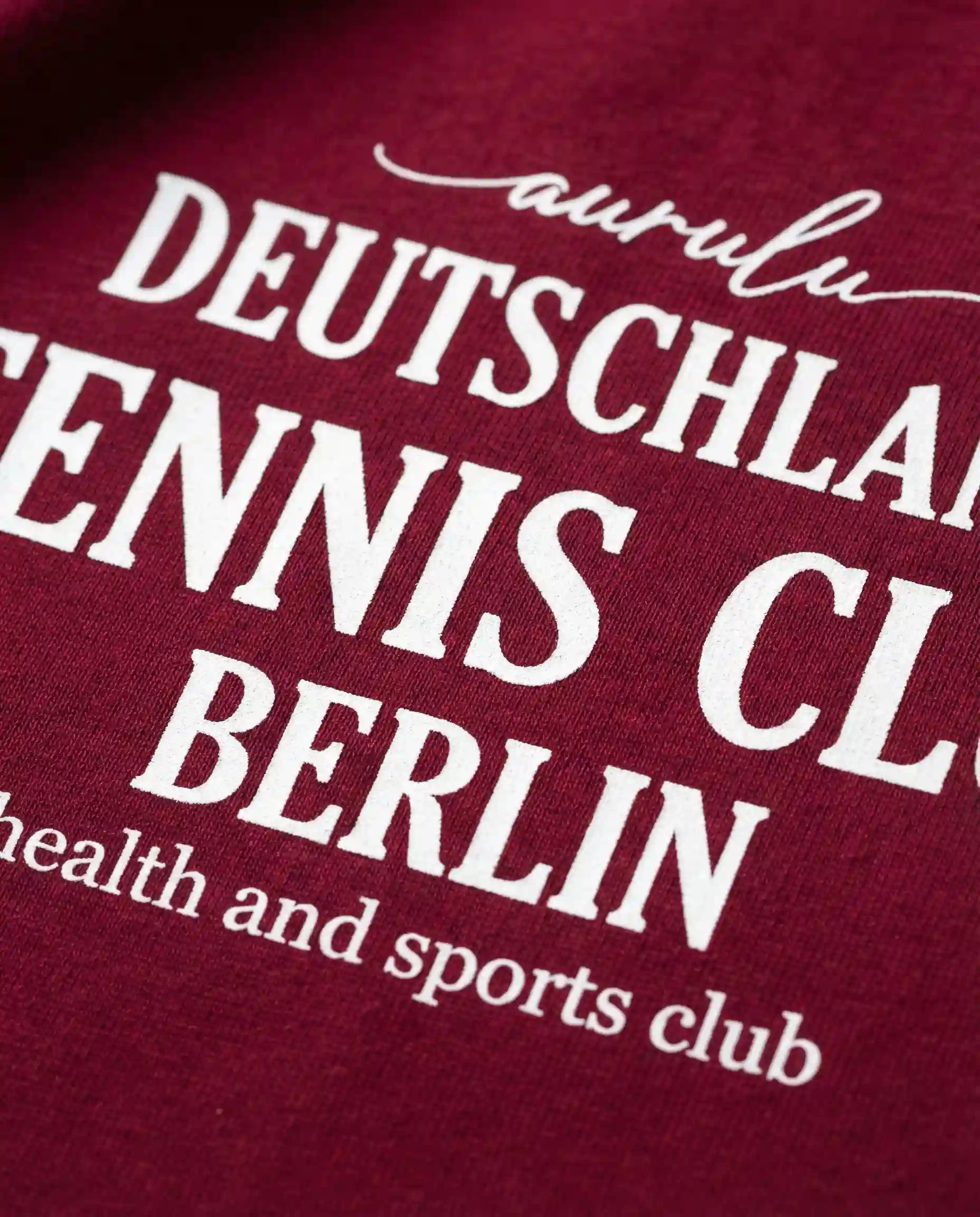 Unisex Deutschland Tennis Club print t-shirt by aurulu featuring a bold tennis-themed graphic on soft cotton fabric.