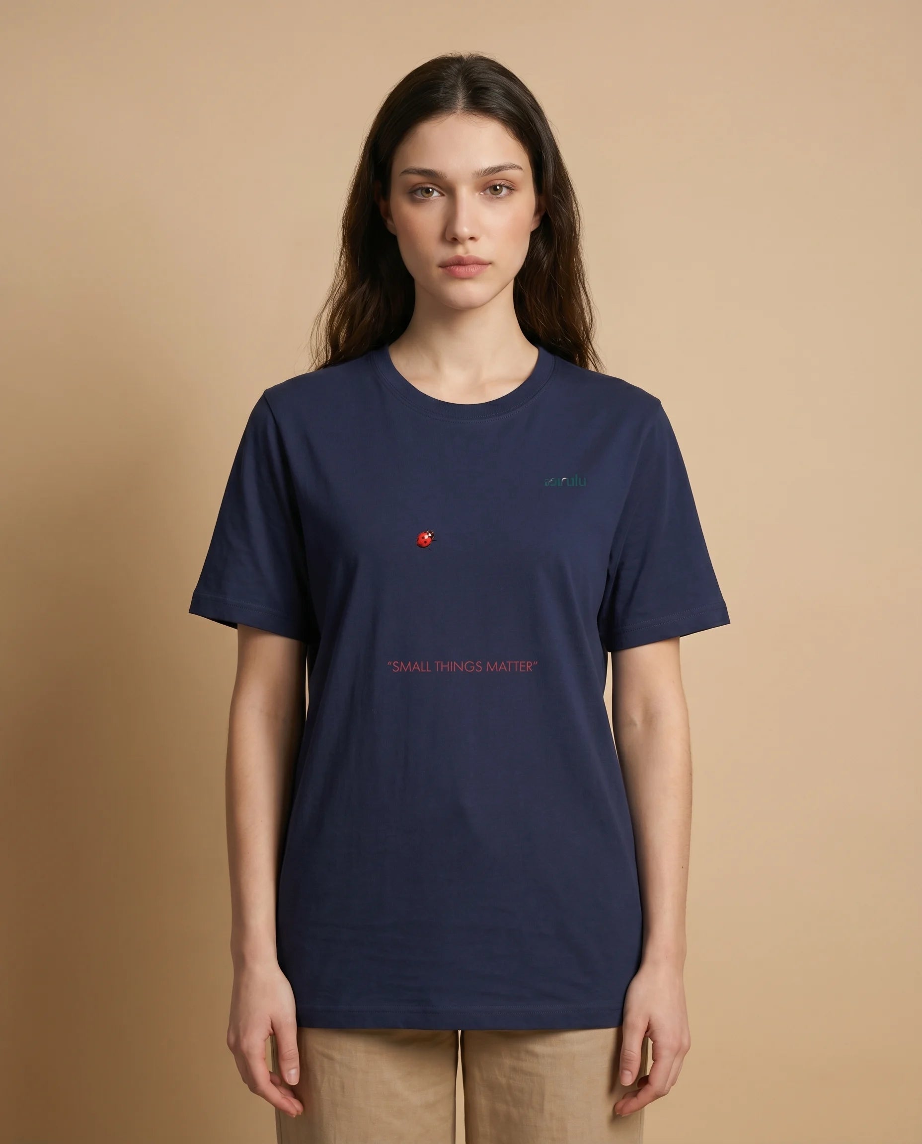 Small Things Matter Women's print tee by Aurulu featuring a stylish design on soft fabric.