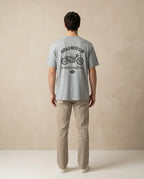Aurulu Moto Club men's crewneck tee with printed design, featuring a casual fit and soft fabric for everyday wear.
