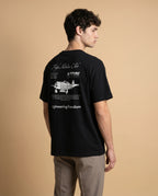 Unisex oversized High Altitude Club organic cotton t-shirt with print design, in natural fabric and relaxed fit, by aurulu.