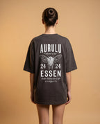 Aurulu Ruhr Valley for Life women’s oversized T-shirt with organic cotton graphic print, featuring a vibrant design on the front.
